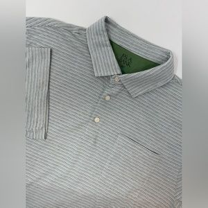 Jos. A. Bank Mens Polo Tailored Fit 100% Cotton Sz XLT  White Striped Used GHV3.